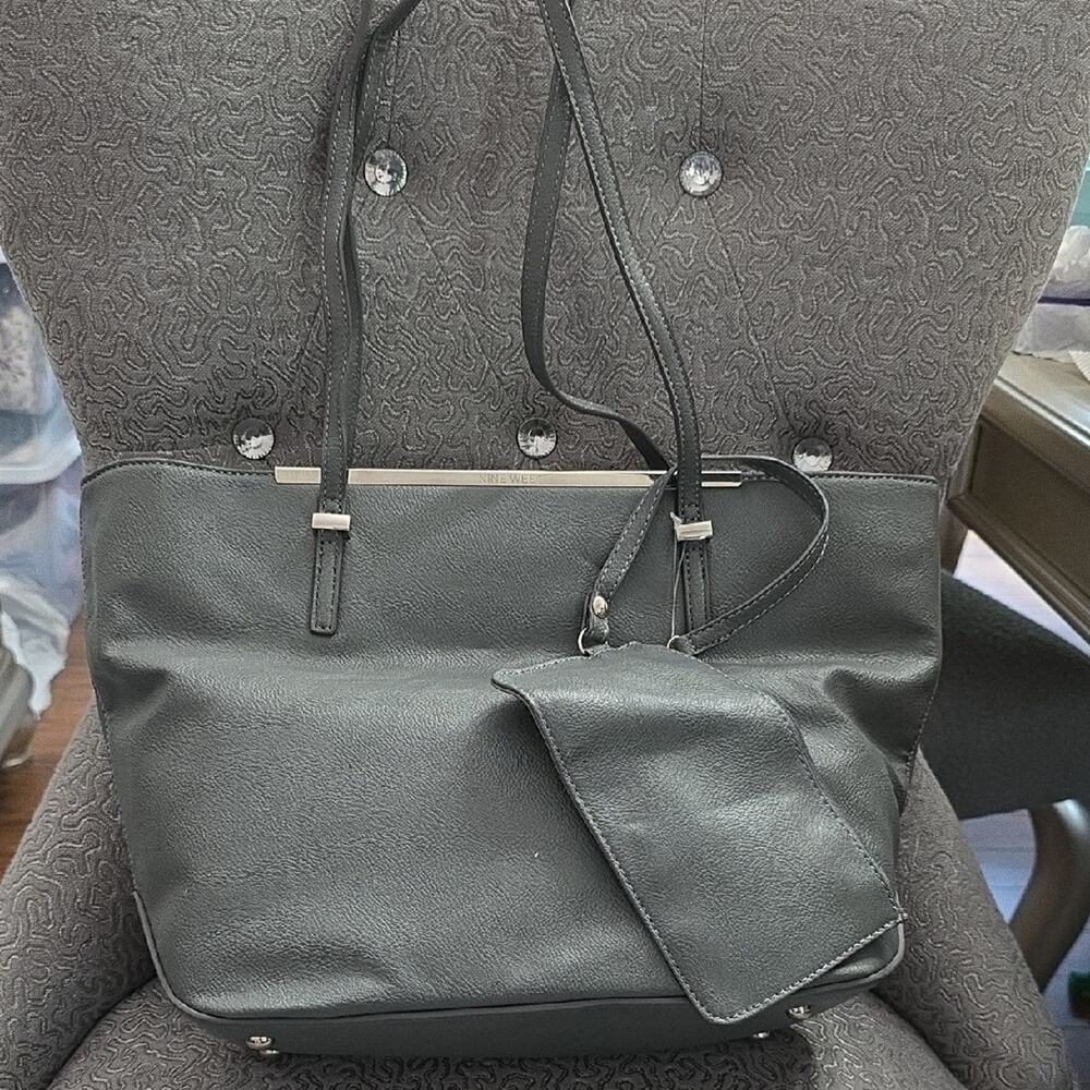 Nine West Heather Gray Upper East Tote Bag with Sleek Design